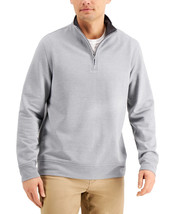 CLUB ROOM Mens Sweatshirt Quarter Zip Fleece Size Small Sharkskin $55 - NWT - £14.42 GBP