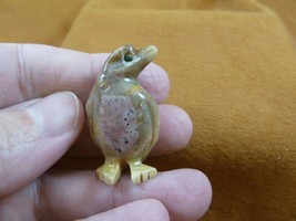 Y-PEN-5) little tan red PENGUIN carving SOAPSTONE PERU FIGURINE stone sn... - $8.59