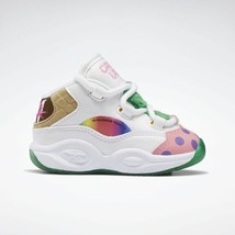 Reebok infant Question Mid Shoes Basketball White/Green H05605 - $44.06