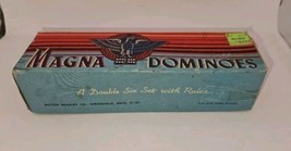 Vintage Magna Dominoes NO.225 Double Six Set Original Box w/RULES Wal-Mart Tag - $7.84