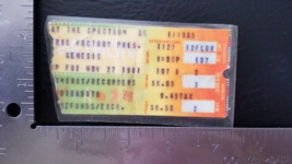 GENESIS / PHIL COLLINS - VINTAGE LAMINATED NOVEMBER 27, 1981 CONCERT TIC... - $10.00