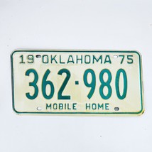 1975 United States Oklahoma Base Mobile Home License Plate 362-980 - £14.78 GBP