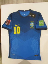 Neymar Jr Brazil World Cup Qualifiers Match Blue Away Soccer Jersey 2020-2021 - $110.00
