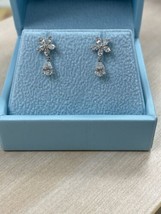 1.02 Carats Poire Labo Grown Diamant Mariage Pendantes Oreilles 14k or Blanc - $792.28