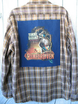 Upcycled Unisex Plaid Shirt w/ Tommy Bahama Presents Rumforgiven Mens Si... - $22.17