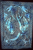 Traditional Jaipur Tie Dye Dragon Wall Art Poster, Celtic Wall Decor, Bo... - £7.96 GBP