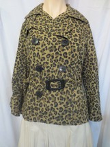 H &amp; M DIVIDED Womens double breasted Jacket Coat Lined Leopard print Bel... - £19.61 GBP