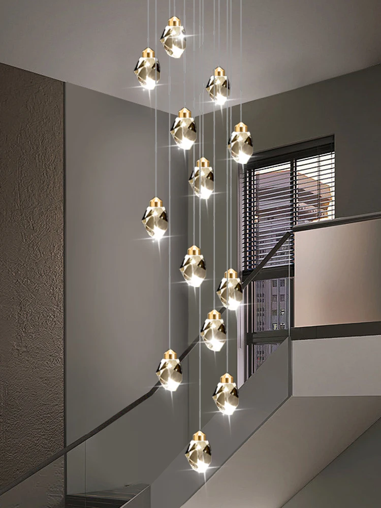 Nordic Crystal Chandelier for Living Room Villa Ceiling Chandeliers Dupl... - $181.53+