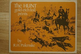 Vintage Art RH Palenske The Hunt Gold Etch Foil Prints Elliston VA Nursery Ad - £19.56 GBP