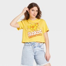 Women&#39;s Sunkist Short Sleeve Graphic Cropped T-Shirt - Yellow - £9.38 GBP