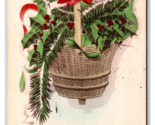 Merry XMas Christmas Happy new Year Pine Holly Basket DB Postcard U27 - $3.91