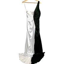 Ever Pretty One Shoulder Formal Gown Jeweled White Black Size 10 Train Glam New - £39.56 GBP