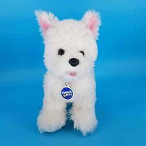 Build A Bear Fluffy White West Highland Terrier Dog w/ Red Collar Plush Toy 12&quot;L - £15.52 GBP