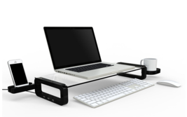 Sunnone UBOARD SMART  - Tempered Glass Monitor Stand Shelf Built-in 3 x USB 2.0 - $39.99