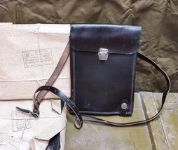 Soviet  Army Officer Shoulder Document Map Leather Bag Case USSR Vintage... - $48.51