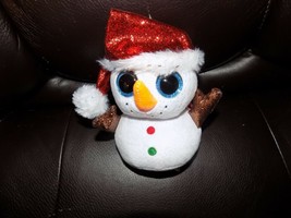 2019 Christmas TY Beanie Boos 6&quot; FLURRY the Holiday Snowman Plush Toy Gift NEW - £10.64 GBP
