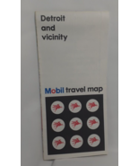 Vintage Mobil Detroit, Michigan &amp; Vicinity Travel Road Map, 1973- - $7.76