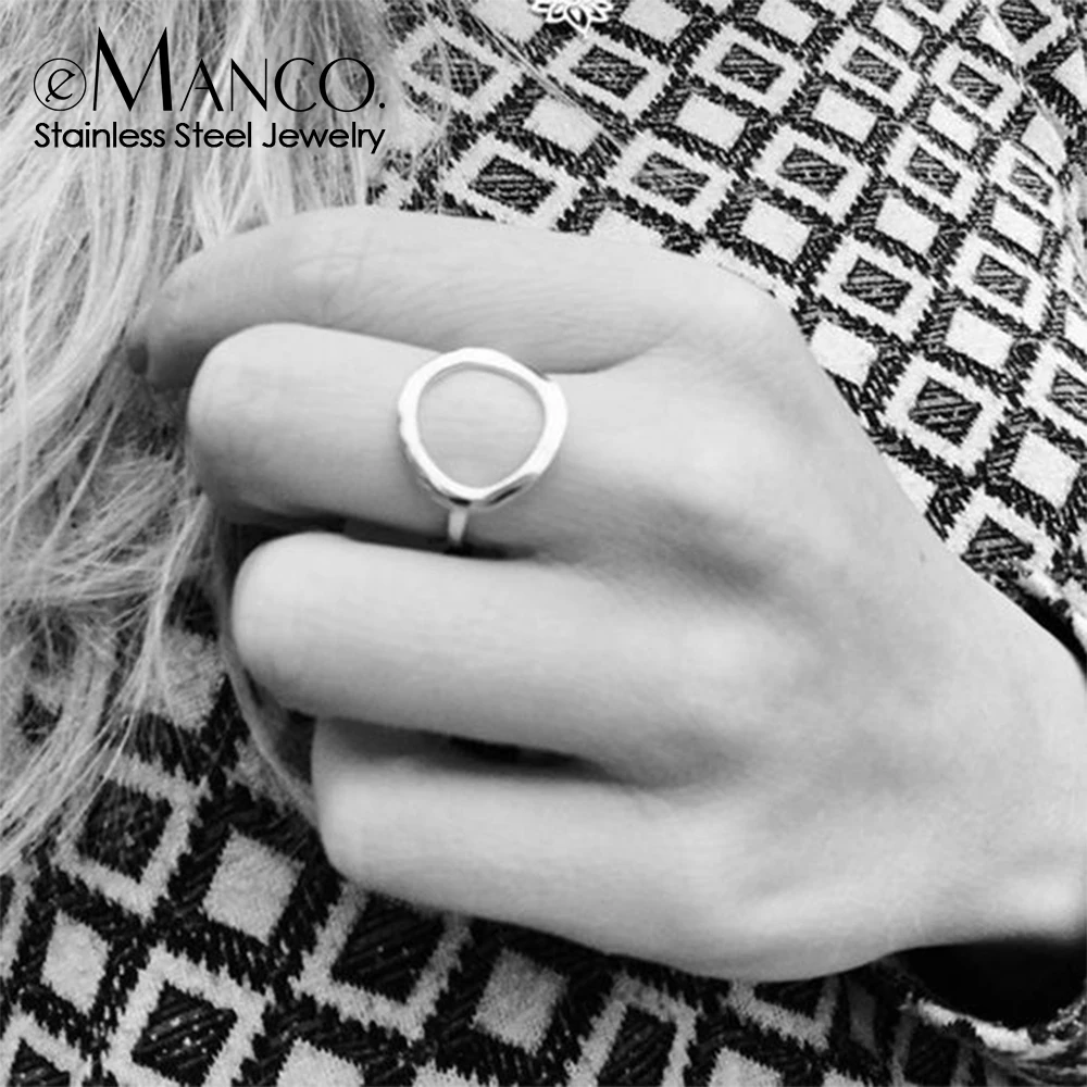 e-Manco Trendy Stainless Steel Rings for Women Vintage Geometric Pinky Ring Stac - £10.87 GBP
