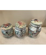 Michal Sparks Estate of Mind Hand Painted Canister jar Set Of 3 Zrike Co... - $1,646.98 MXN