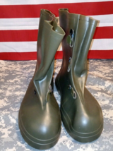 MILITARY OD GREEN RUBBER WATERPROOF OVERBOOTS GALOSHES BOOTS US SIZE 10 -11 - $22.94