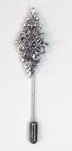 Ornate Silver Tone Filigree Stick Pin - £8.03 GBP