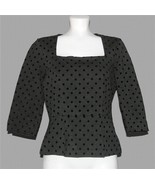 White House Black Market Thick Knit Polka Dots Peplum Zipper Side Top Wm... - $25.79 CAD