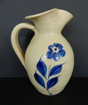 Vintage Williamsburg Pottery cobalt salt glaze pitcher - £19.66 GBP