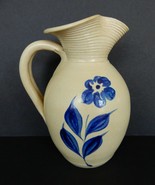 Vintage Williamsburg Pottery cobalt salt glaze pitcher - £19.65 GBP
