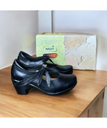 NAOT Pleasure Black Leather Mary Jane Bow Shoes Pumps Heel Womens Sz 38E... - $52.46