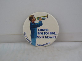 Vintage Anti-Smoking Pin - Lungs are for Life Trumpet Player - Celluloid... - £11.72 GBP