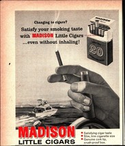 Vintage Original 1965 Madison Little Cigars boating print ad advertiseme... - £20.76 GBP