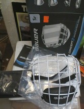 New Bauer Profile II 2 Hockey Helmet Facemask White Cage Size Small chin... - $18.49