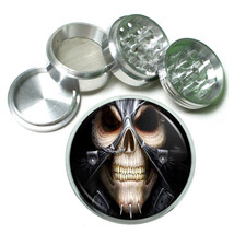 Skeletons D6 Aluminum Herb Grinder 2.5&quot; 63mm 4 Piece Death Skulls - £13.38 GBP