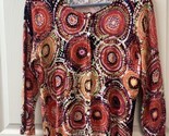 Joseph A Lightweight Cardigan Size L Kaleidescope Fine Knit Sweater Roun... - $13.69