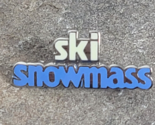 Ski SNOWMASS Blue White Logo Skier Skiing Resort Souvenir Lapel Hat Pin ... - $9.99