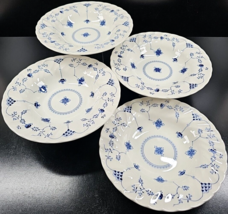 4 Churchill Finlandia Rim Soup Bowls Set Vintage Swirl Floral Dishes England Lot - £55.29 GBP