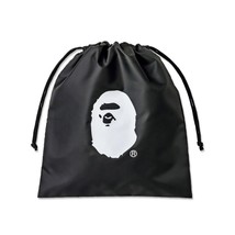 A BATHING APE BAPE Black mesh bag H39×W33×D5cm &amp; drawstring pouch H36.5×W32 set - £36.50 GBP