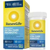 Renew Life Extra Care Probiotic Capsules, 30 Billion 50 Ct - Digestive Support.. - £39.80 GBP