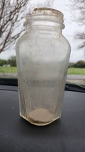 Vtg vintage RARE Owens Illinois Clear Glass Jar Des. Pat. 83404 - £17.37 GBP