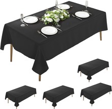5 Pack Rectangle Tablecloth 60 x 102 Inch Black Tablecloth 6ft Rectangle Table C - £54.83 GBP