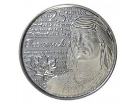 2012 Canadian 25-Cent Heroes of 1812: Tecumseh Non-Colored Quarter Coin BU - £1.13 GBP