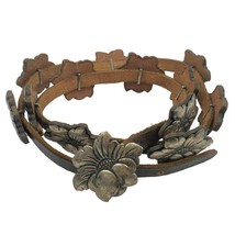 Vintage Sterling Silver Concho Belt on Leather with Flowers - £1,421.11 GBP