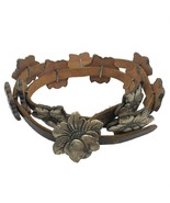 Vintage Sterling Silver Concho Belt on Leather with Flowers - $2,469.63 CAD