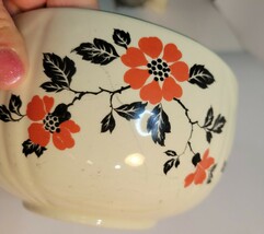 Halls Superior Kitchenware Red Poppy/Black Leaves 6" Mixing Bowl image 5