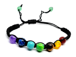 7 Chakra Bracelet Cristal Gemme Bijoux Guérison Réglable Anxiété Pierre... - £4.30 GBP