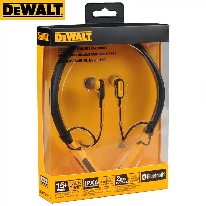 DEWALT DXMA1902091 Wireless Bluetooth Earphones Jobsite Pro Flexible Neck Headph - £98.13 GBP