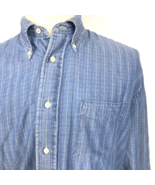 Faconnable Jeans Mens L Shirt Long Sleeve Collared Button Down Blue Stripe - £18.19 GBP