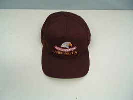Vintage Eddyville eagle free militia embroidered brown snapback hat cap - £39.77 GBP