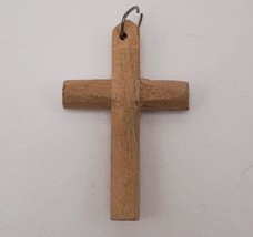 Religious Jesus Crucifix Cross Hand Carved Wood Pendant - £30.40 GBP