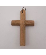 Religious Jesus Crucifix Cross Hand Carved Wood Pendant - £18.49 GBP